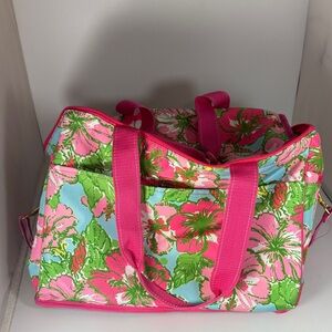 Lilly Pulitzer Floral Pink and Green Beach Cooler insulated Bag